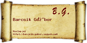 Barcsik Gábor névjegykártya
